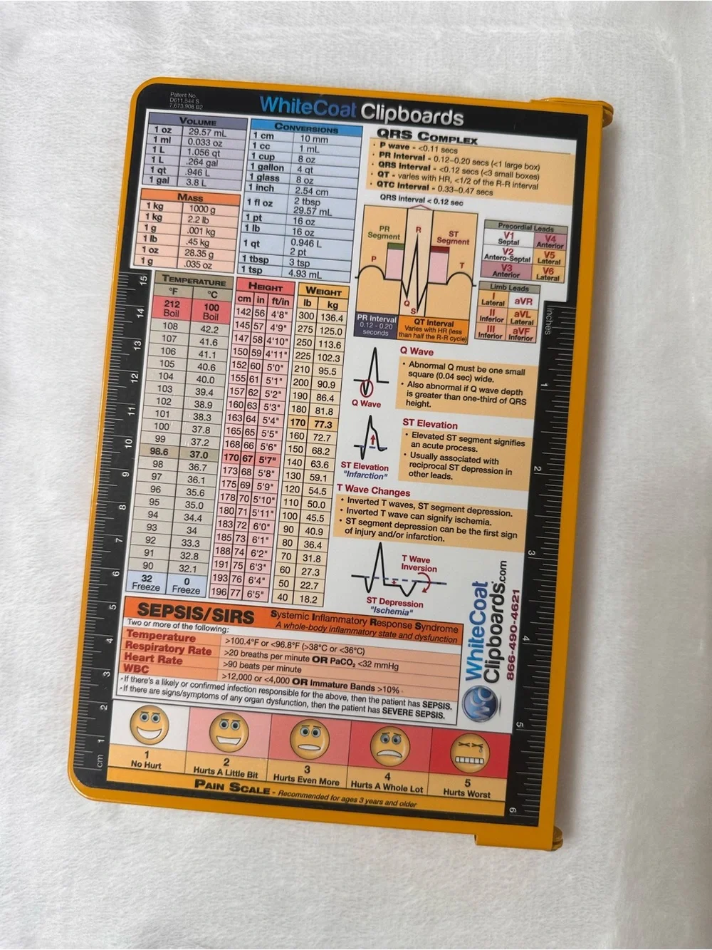 WhiteCoat Clipboards - Nursing Edition Reference Clipboard - Yellow